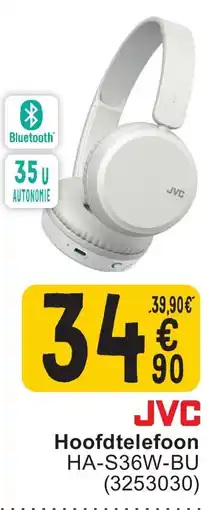 Cora JVC hoofdtelefoon HA-S36W-BU aanbieding
