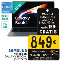 Cora Samsung notebook galaxy book4 aanbieding