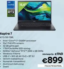 CompuDeals Acer Aspire 7 A715-76G-70WL aanbieding
