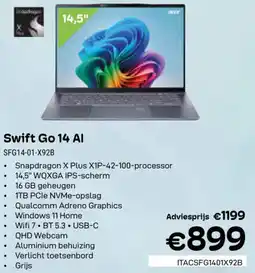 CompuDeals Acer Swift Go 14 AI SFG14-01-X92B aanbieding