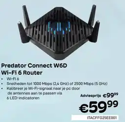 CompuDeals Predator Connect W6D Wi-Fi 6 Router aanbieding