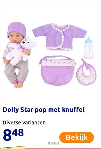 Action Dolly Star pop met knuffel aanbieding