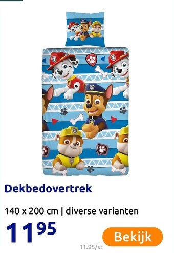 Action Dekbedovertrek 140 x 200cm aanbieding