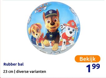 Action Rubber bal aanbieding