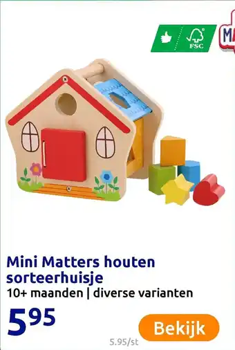Action Mini Matters houten sorteerhuisje aanbieding