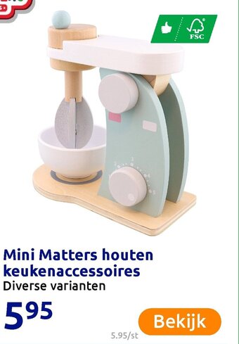 Action Mini Matters houten keukenaccessoires aanbieding