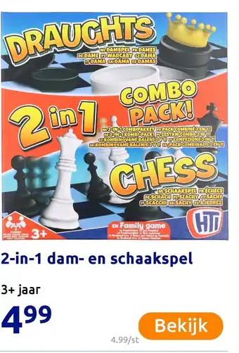 2-in-1 dam- en schaakspel