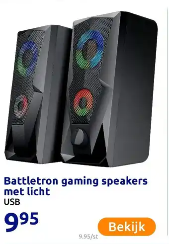 Action Battletron gaming speakers met licht aanbieding