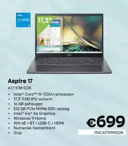 CompuDeals Aspire 17 A17-51M-522K aanbieding