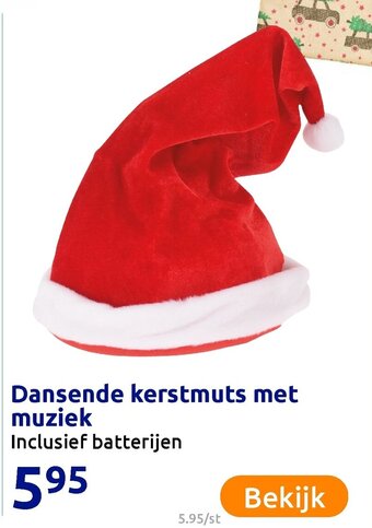 Action Dansende kerstmuts met muziek aanbieding