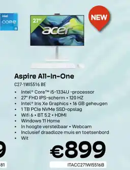 CompuDeals Aspire All-In-One C27-1W15516 BE aanbieding