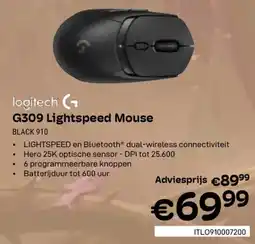 CompuDeals Logitech G G309 Lightspeed Mouse BLACK 910 aanbieding