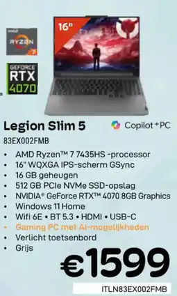 CompuDeals Legion Slim 5 83EX002FMB aanbieding