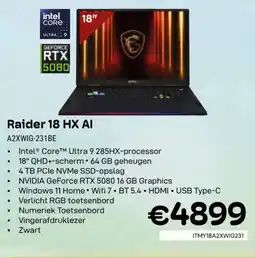 CompuDeals Raider 18 HX AI A2XWIG-231BE aanbieding