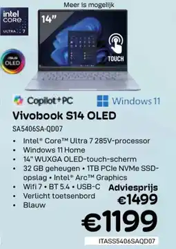 CompuDeals Vivobook S14 OLED SA5406SA-QD07 aanbieding