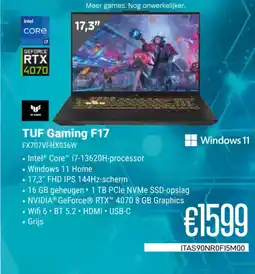 CompuDeals TUF Gaming F17 FX707VI-HX036W aanbieding