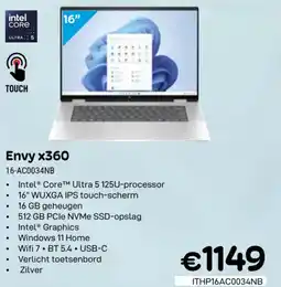 CompuDeals Envy X360 16-AC0034NB aanbieding