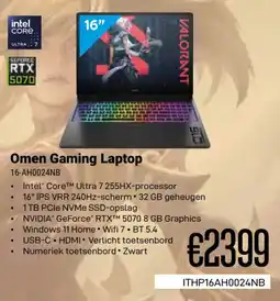 CompuDeals Omen Gaming Laptop 16-AH0024NB aanbieding