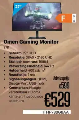CompuDeals Omen Gaming Monitor 27K aanbieding