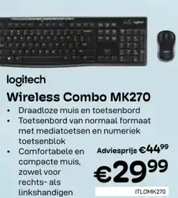 CompuDeals logitech Wireless Combo MK270 aanbieding
