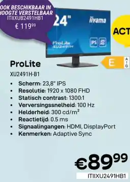 CompuDeals iiyama ProLite XU2491H-B1 aanbieding