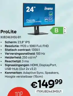 CompuDeals iiyama ProLite XUB2463HSU-B1 aanbieding