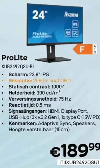 CompuDeals iiyama ProLite XUB2492QSU-B1 aanbieding