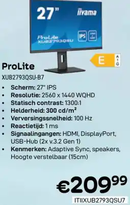 CompuDeals iiyama ProLite XUB2793QSU-B7 aanbieding
