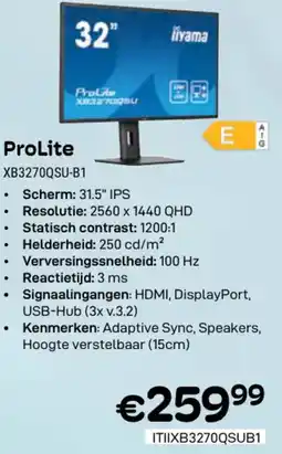 CompuDeals iiyama ProLite XB3270QSU-B1 aanbieding