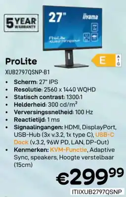 CompuDeals iiyama ProLite XUB2797QSNP-B1 aanbieding