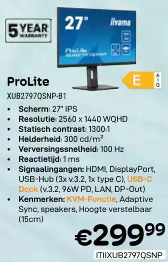 CompuDeals iiyama ProLite XUB2797QSNP-B1 aanbieding