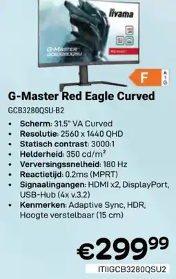 CompuDeals iiyama G-Master Red Eagle Curved GCB3280QSU-B2 aanbieding