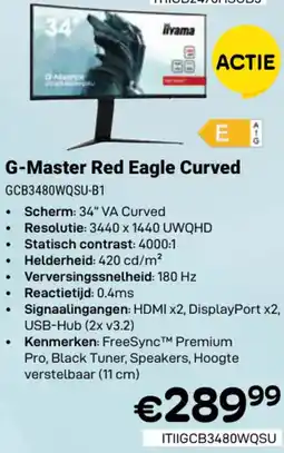 CompuDeals iiyama G-Master Red Eagle Curved GCB3480WQSU-B1 aanbieding