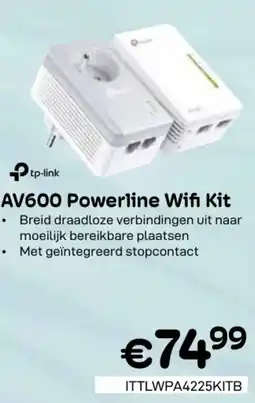 CompuDeals tp-link AV600 Powerline Wifi Kit aanbieding