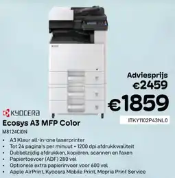 CompuDeals Kyocera Ecosys A3 MFP Color M8124CIDN aanbieding