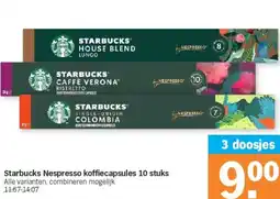 Albert Heijn Starbucks Nespresso koffiecapsules aanbieding