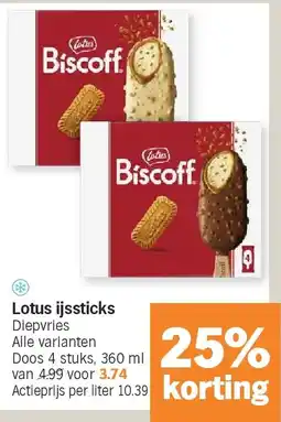 Albert Heijn Lotus ijssticks aanbieding
