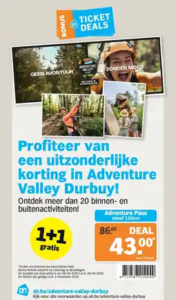 Albert Heijn Profiteer van een uitzonderlijke korting in Adventure Valley Durbuy! aanbieding