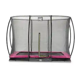 Brico Exit in-ground trampoline Silhouette + veiligheidsnet 214x305cm roze aanbieding