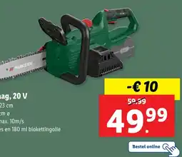 Lidl Accukettingzaag, 20 V aanbieding