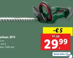 Lidl Accuheggenschaar, 20 V aanbieding