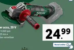 Lidl Haakse slijper accu, 20 V aanbieding