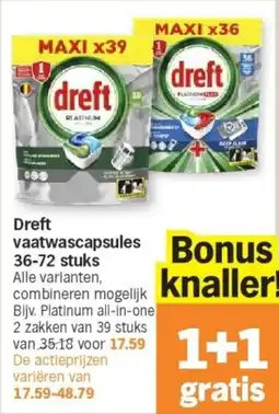 Albert Heijn Dreft vaatwascapsules aanbieding