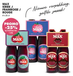 Prik en Tik Max kriek / framboise / rouge aanbieding