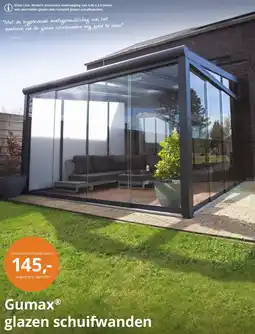 Tuinmaximaal Gumax glazen schuifwanden aanbieding