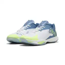 Decathlon Vantage NITRO handbalschoenen PUMA White Blue Horizon Fizzy Apple Yellow aanbieding