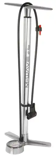 Decathlon M-Wave fietspomp met manometer aluminium 61 cm zilver aanbieding