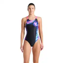 Decathlon Arena Badpak Dreamhline V Back Zwart-Schokkend Roze aanbieding