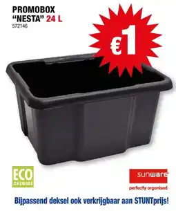 Hubo Sunware Nesta opbergbox 24l zwart aanbieding