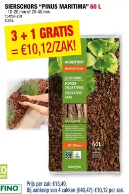 Hubo Agrofino Premium Decor sierschors 20-40 mm 60l pinus maritima aanbieding